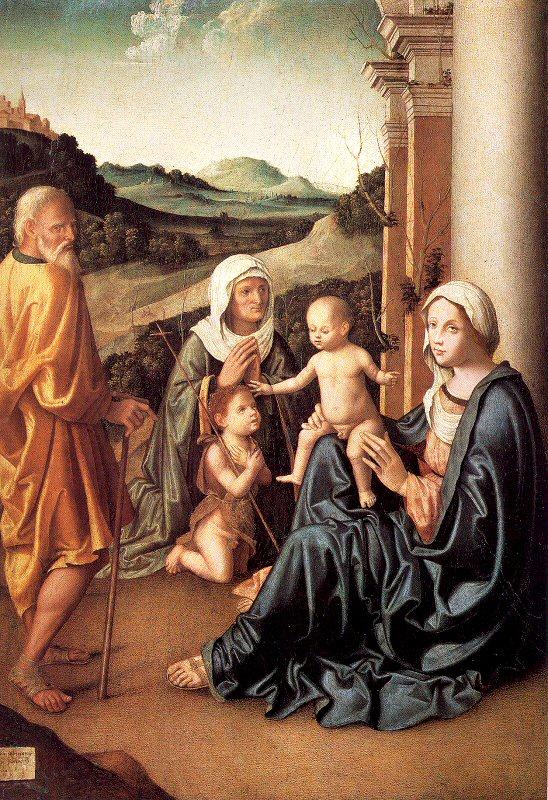 Palmezzano, Marco Holy Family with Saint Elizabeth and the Infant Saint John oil painting picture